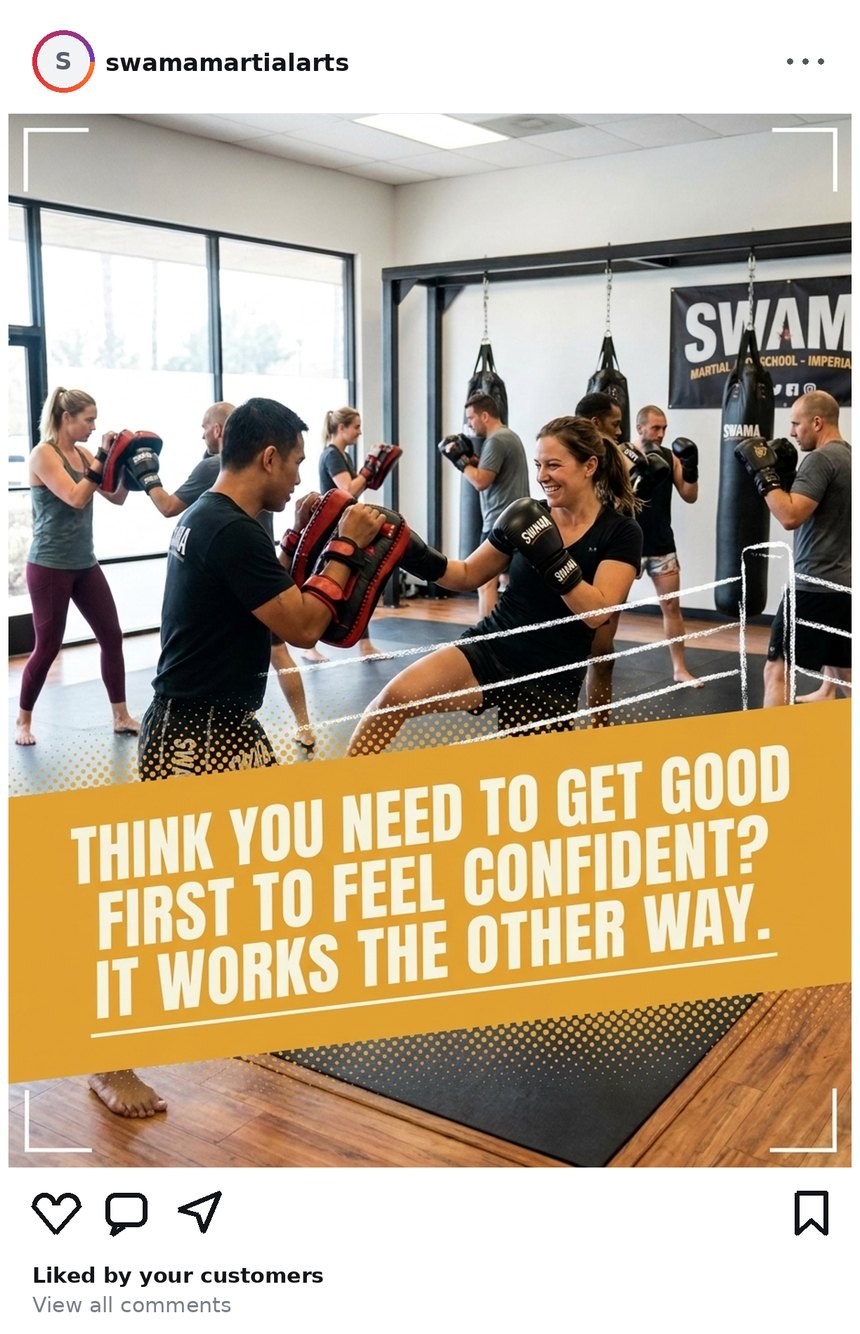 SWAMA Muay Thai — Fitness & studio social post made by Modern Humans